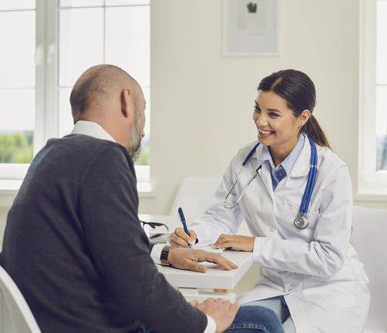 A doctor with a patient in a medical practice